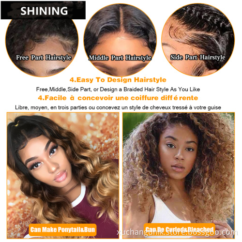 Uniky 1B 4 27 Blonde Brazilian Straight Lace Front Wig 13x4 Colored Ombre Human Hair Wigs Pre Plucked Remy Brown Lace Front Wig